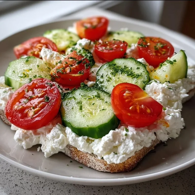 Healthy Tomato and Cucumber Cottage Cheese Delight served in a bowl.