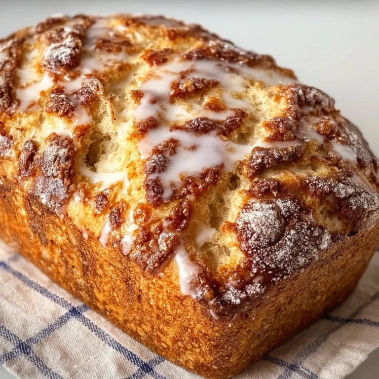 Freshly baked Apple Fritter Bread with chunks of apple and cinnamon