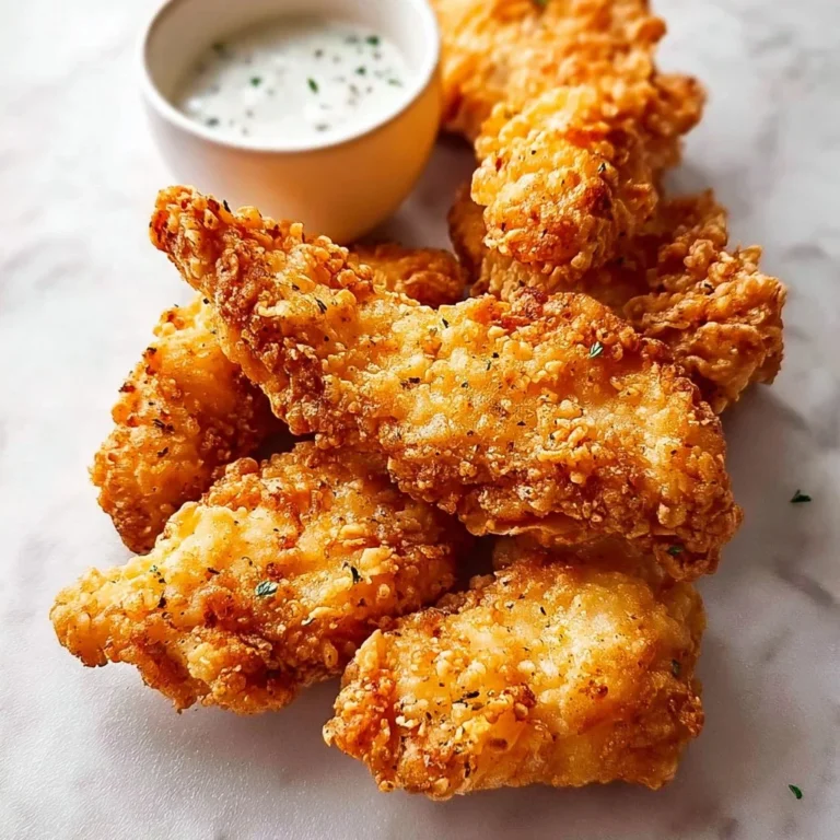 Delicious buttermilk fried chicken tenders served with dipping sauce