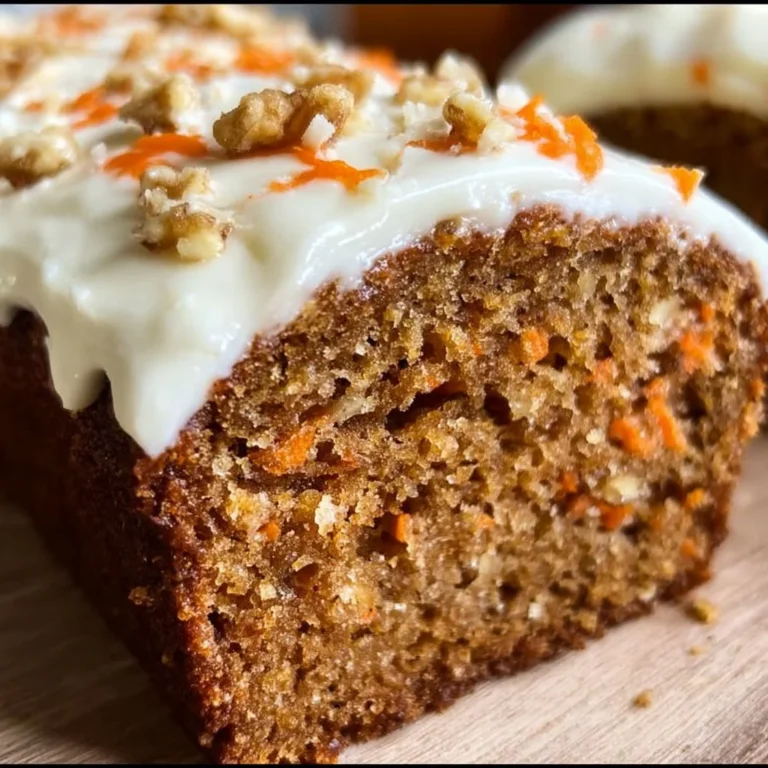 Fluffy carrot cake banana bread sliced and served on a wooden board.