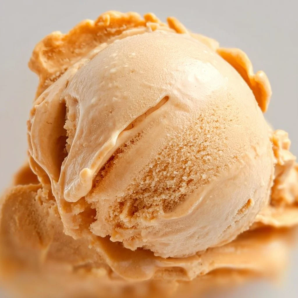 Creamy and delicious peanut butter frozen yogurt served in a bowl