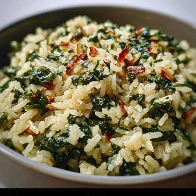 Delicious creamy spinach rice dish served in a bowl, perfect for comfort cooking.