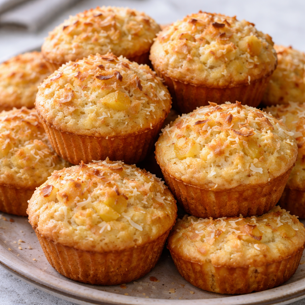 Coconut and Pineapple Cottage Cheese Muffins Fluffy Breakfast featured photo