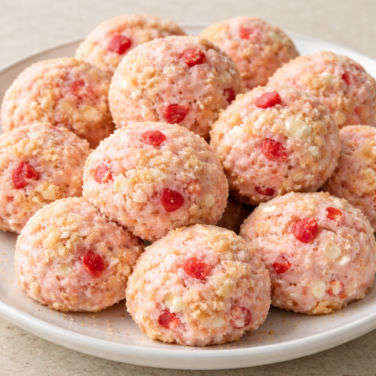 Strawberry Shortcake No Bake Balls Recipe Easy Summer Treat featured photo