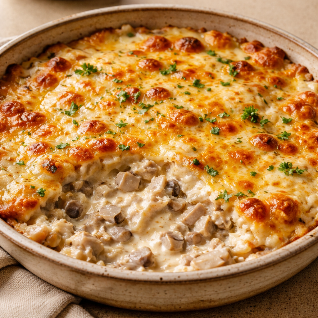 Stuffed Mushroom Dip Recipe with Cream Cheese and Herbs featured photo