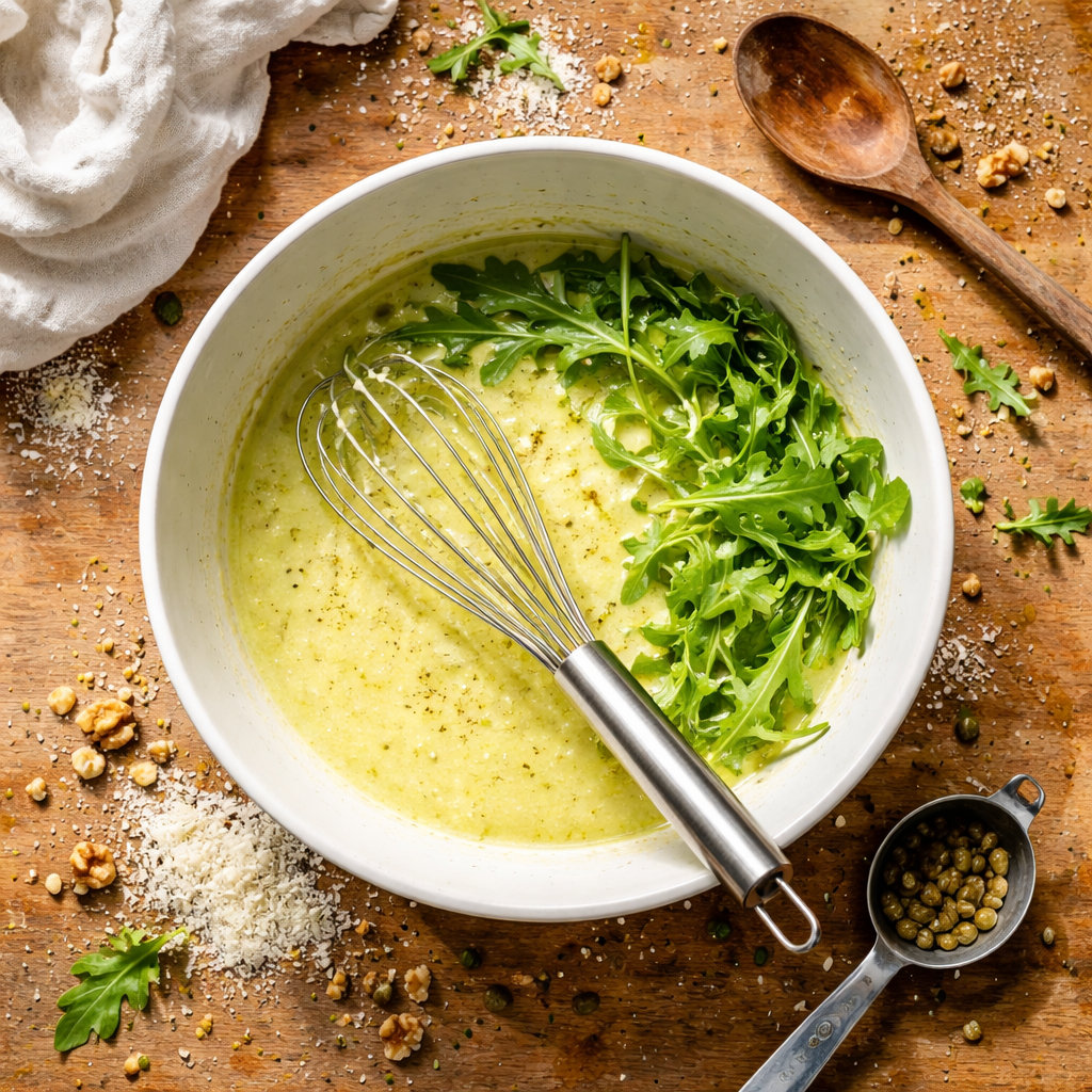 Lemon Arugula Pasta Salad for a Bright Fresh Twist preparation photo