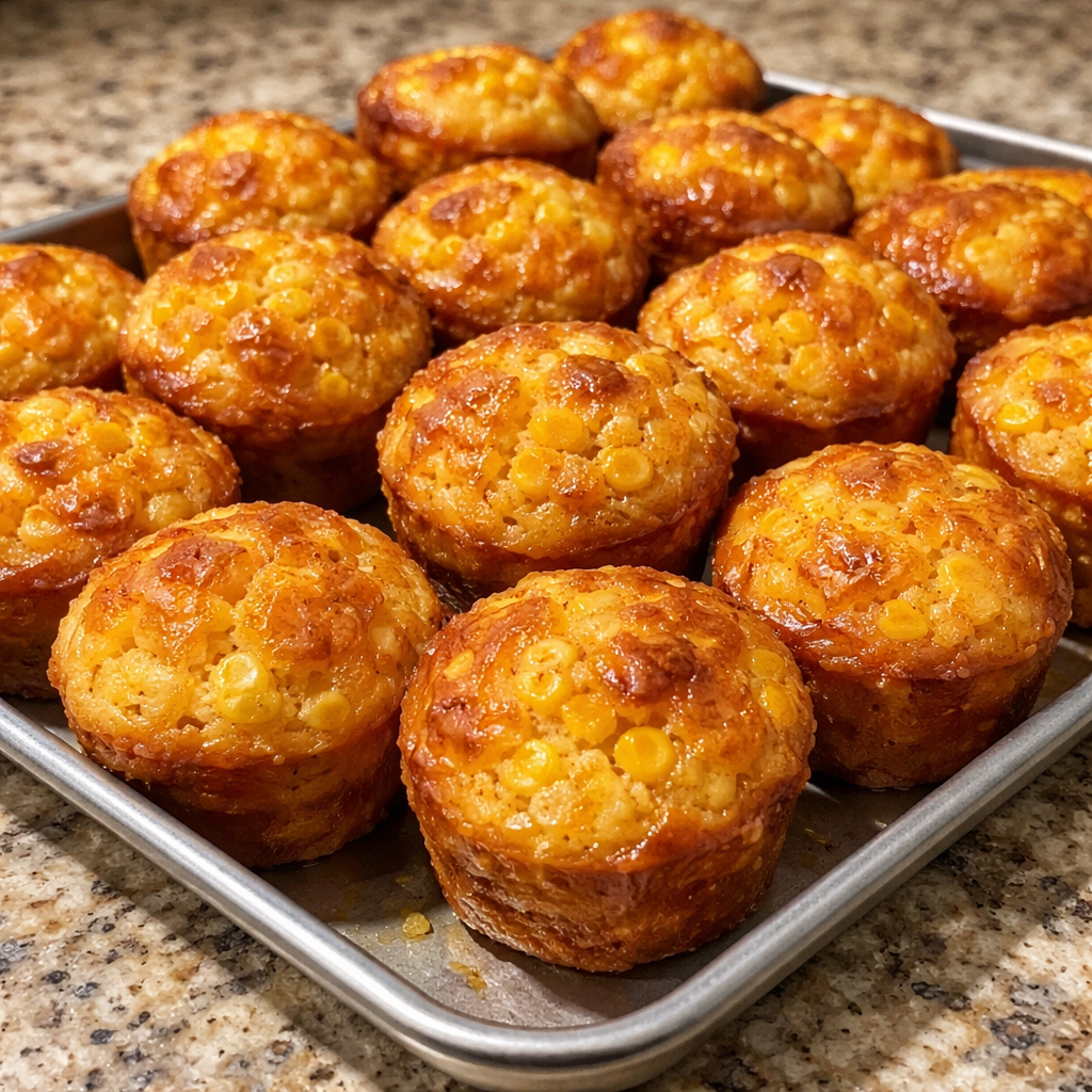 Southern-Style Honey Butter Cornbread Poppers for crowd pleasing bites featured photo