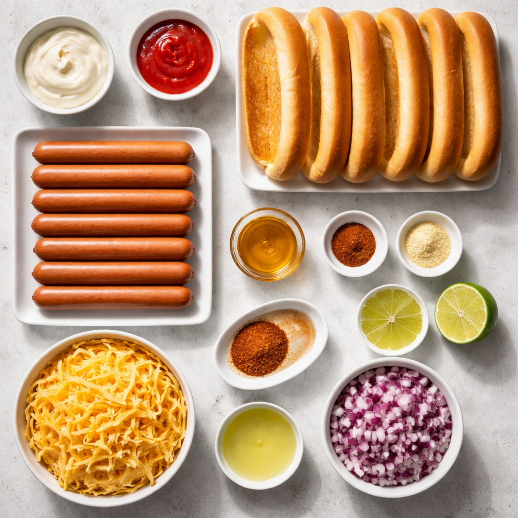 Flavorful Firecracker Hot Dogs Guide to Sweet and Spicy Toppings ingredients photo