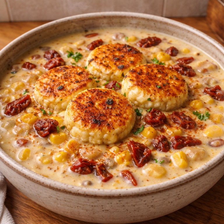 Creamy Irresistible Sun Dried Tomato Corn Chowder for Cozy Evenings featured photo