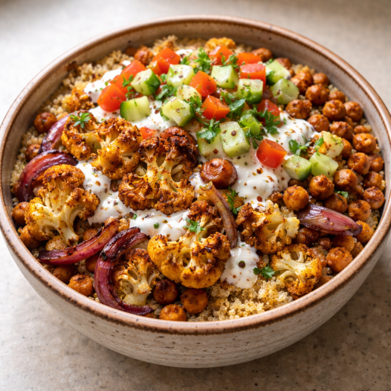 Cauliflower Shawarma Bowl Easy Sheet Pan Dinner Recipe featured photo