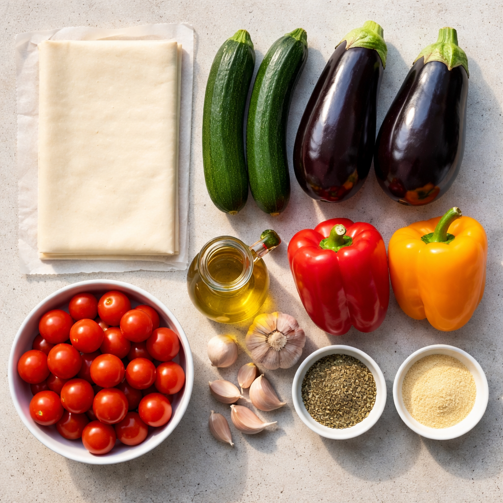 How to bake a flaky Mediterranean Vegetable Galette in under an hour ingredients photo