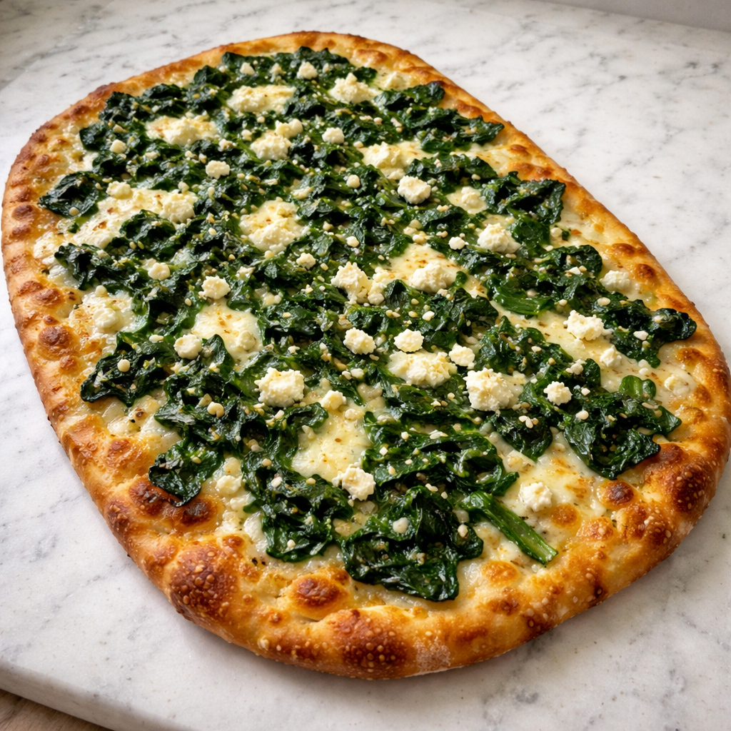 Spinach and Feta Flatbread Pizza Easy Weeknight Dinner Idea featured photo