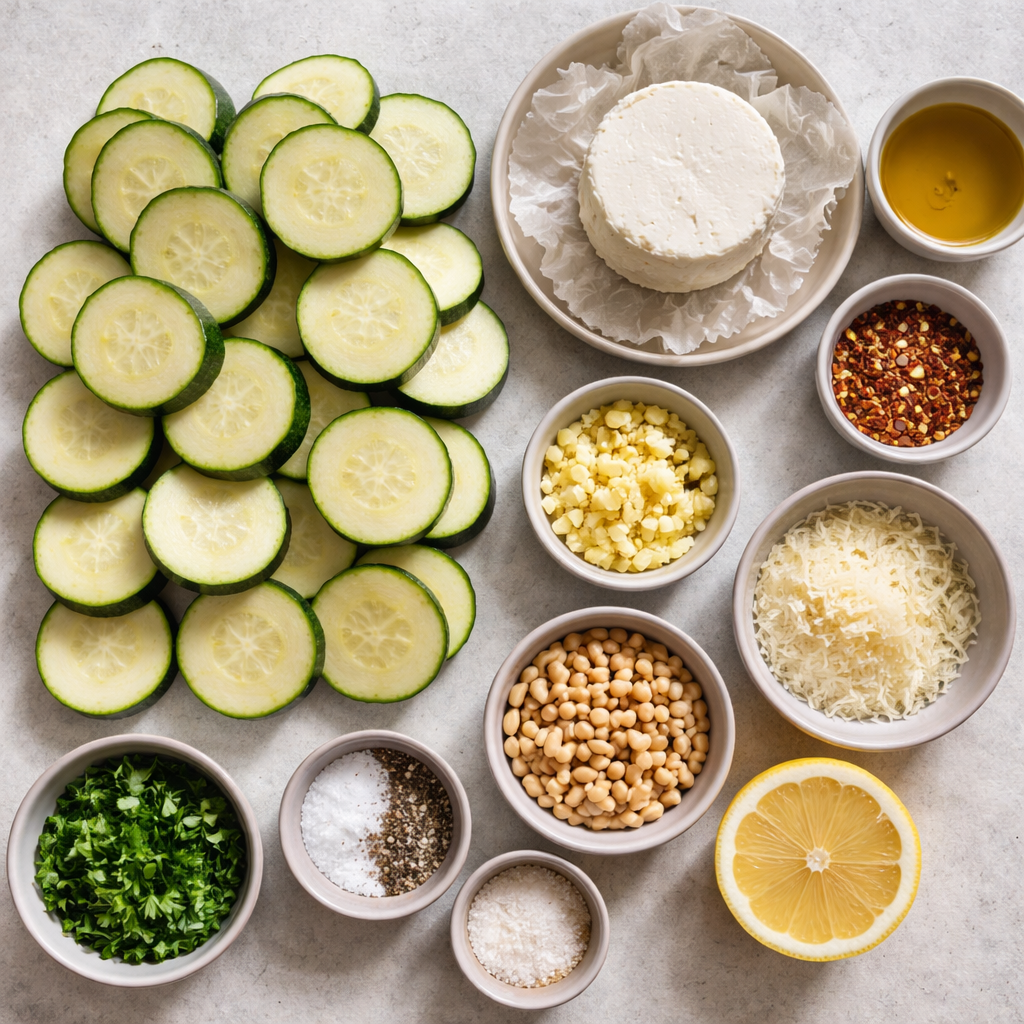 Zucchini and Goat Cheese Stack A Delicious Layered Summer Recipe ingredients photo