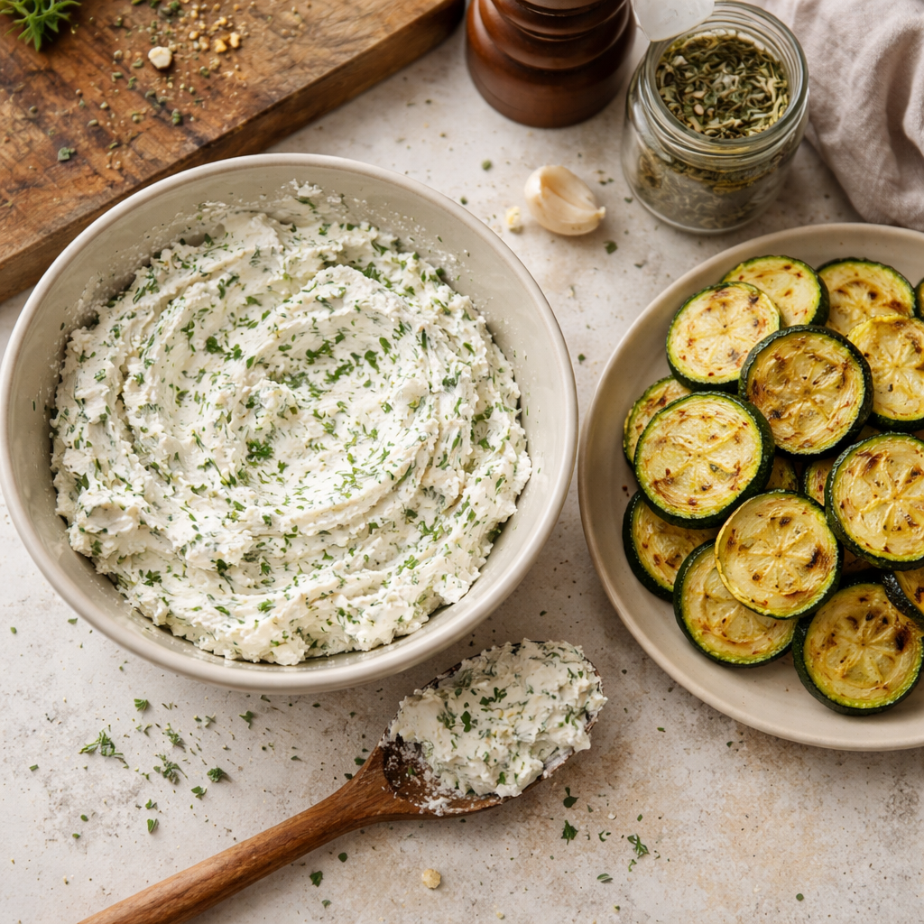 Zucchini and Goat Cheese Stack A Delicious Layered Summer Recipe preparation photo
