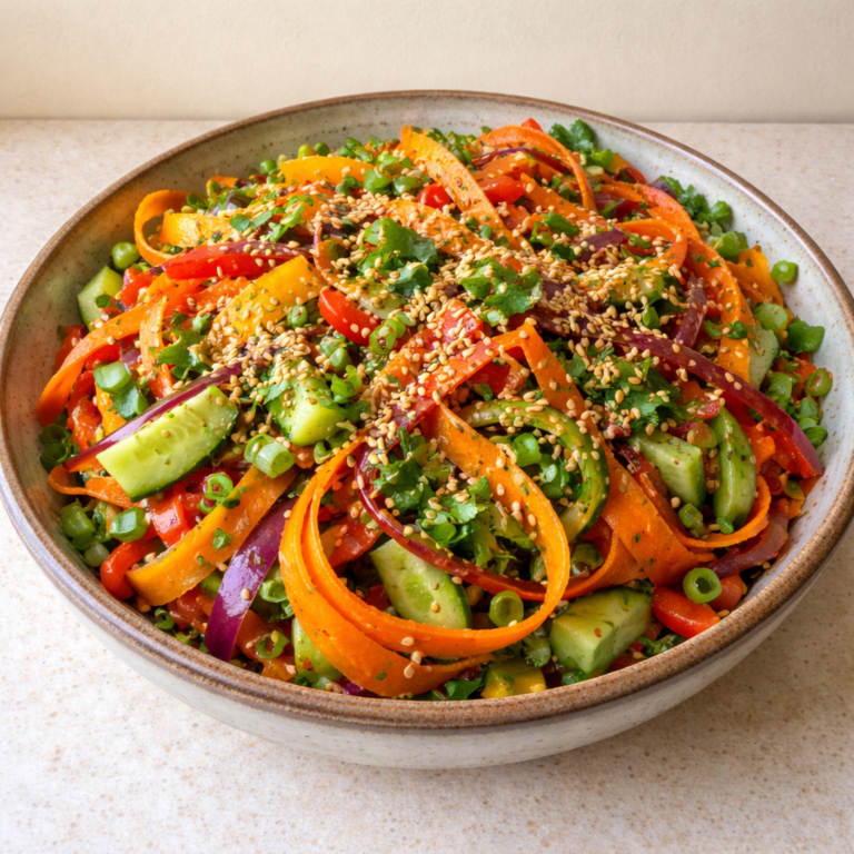 Shaved Rainbow Carrot Sesame Salad A Colorful Delight Step By Step featured photo