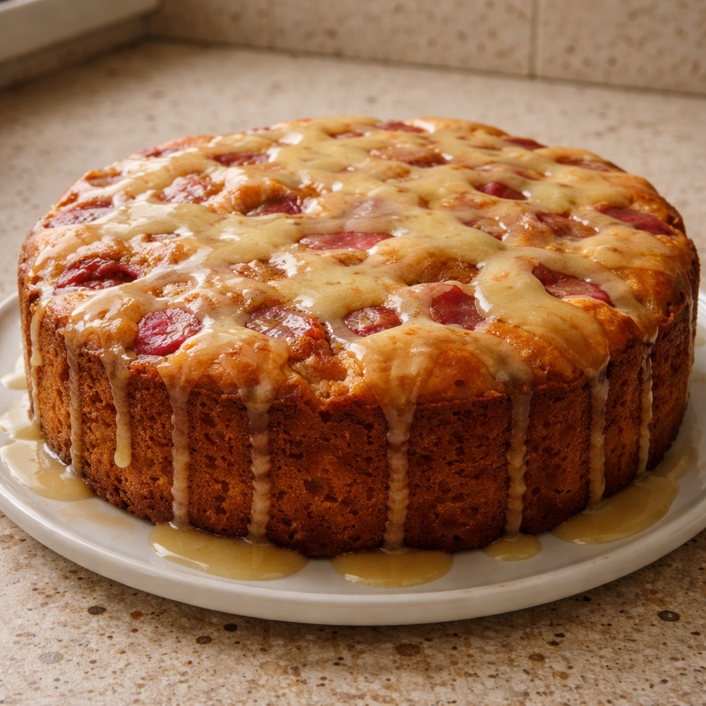 Ultimate Moist Rhubarb Cake with Butter Sauce Perfect for Spring featured photo