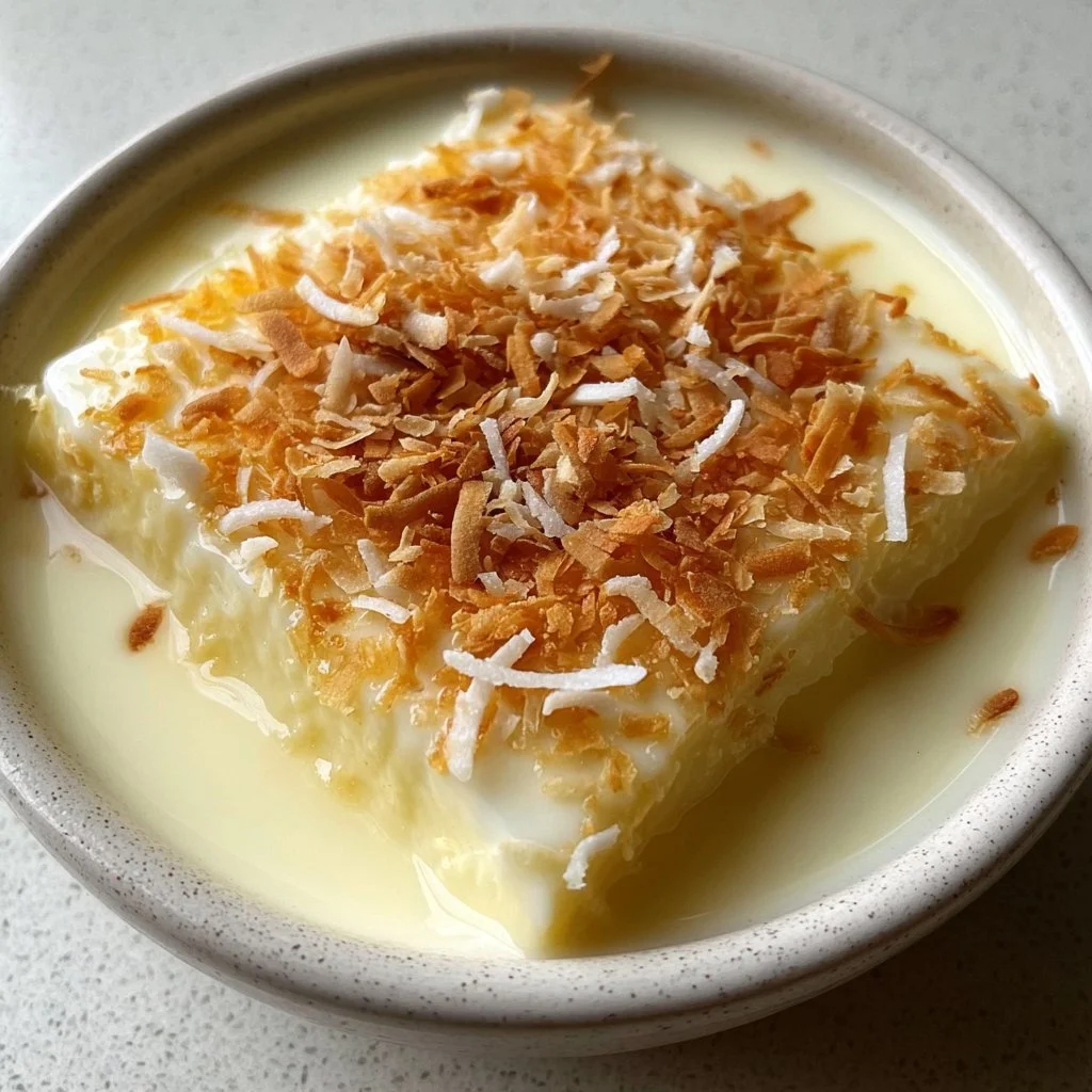 Homemade Thai Coconut Custard served in a traditional dish