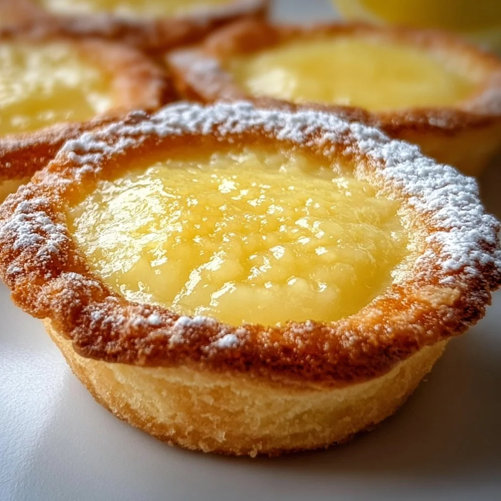Delicious Easy Baby Lemon Impossible Pies ready to serve as a flavorful dessert